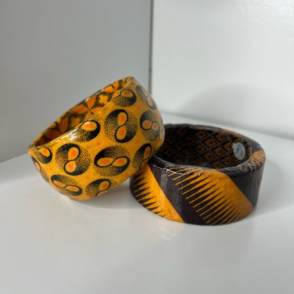 Vintage African Style Patterned Bangles - Picture 4 of 4
